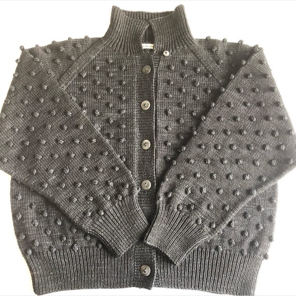 Misha And Puff Sweaters - Misha and Puff carbon popcorn polo cardigan